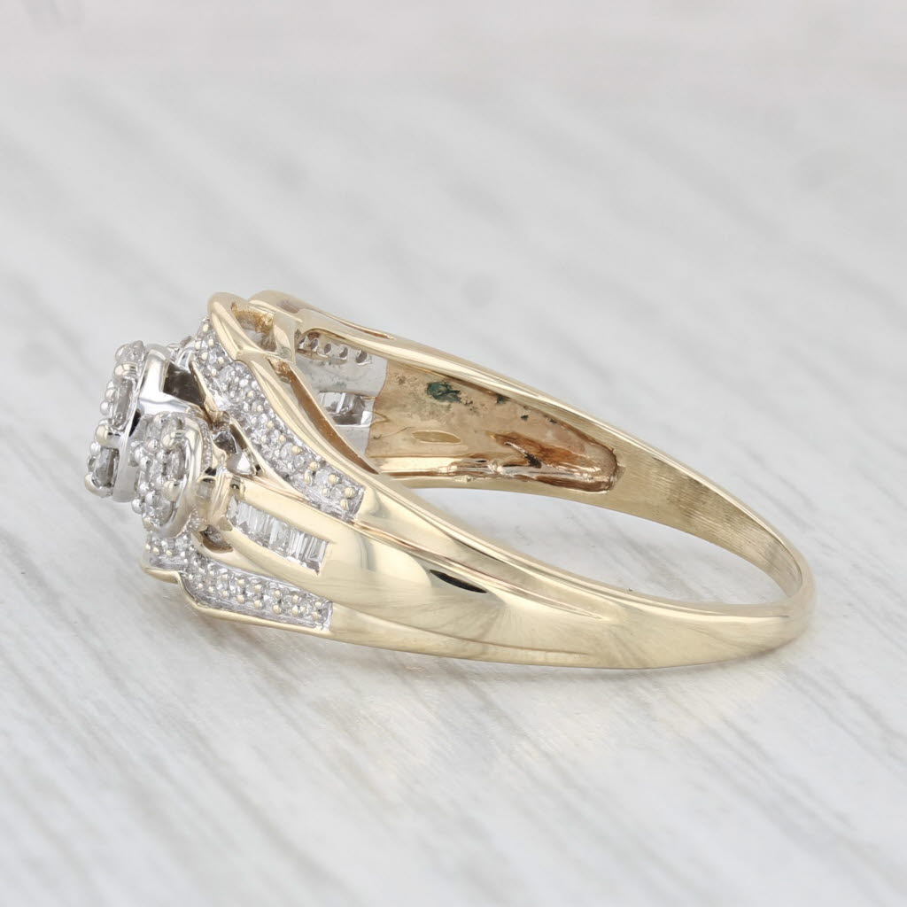 Light Gray 0.50ctw Diamond Soldered Bridal Set 10k Yellow Gold Size 9.25 Engagement Wedding