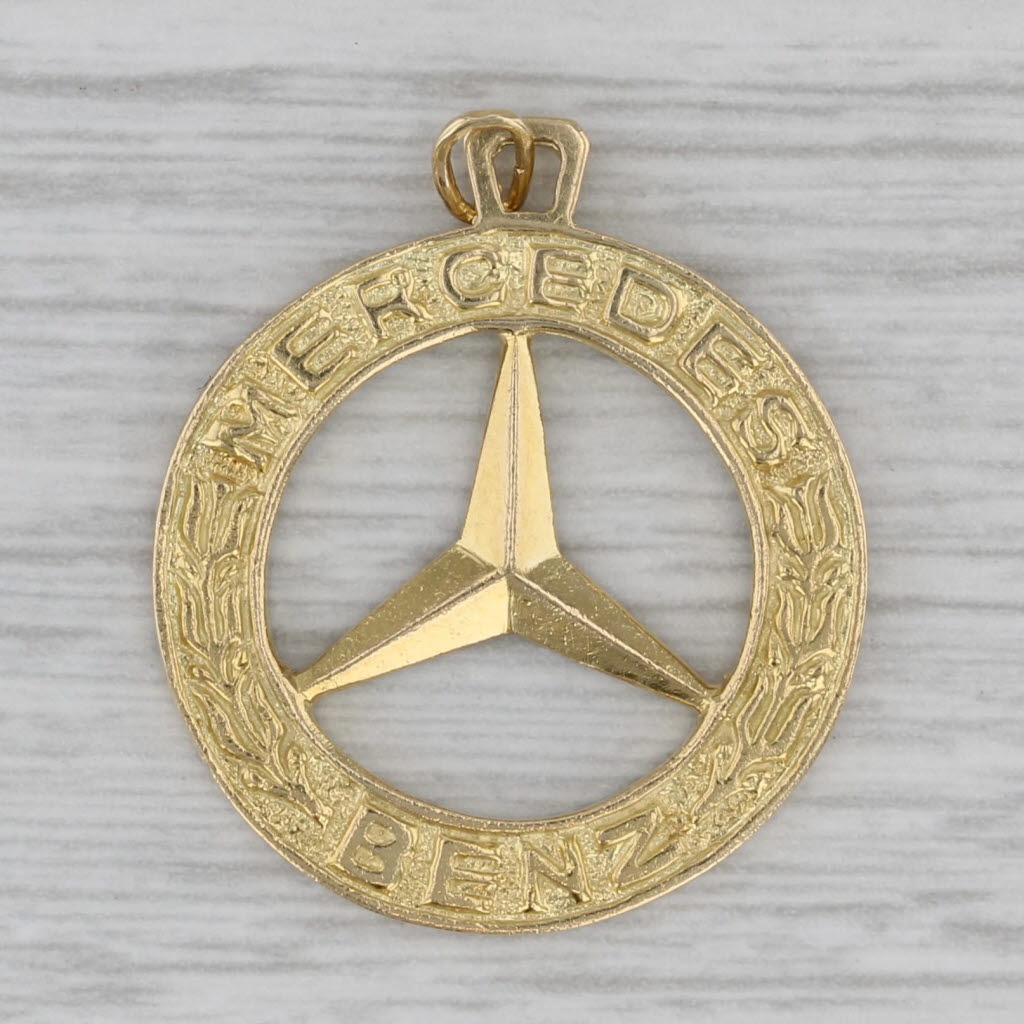 Mercedes Benz Emblem Logo Pendant 18k Yellow Gold Keepsake, image size:1024x1024