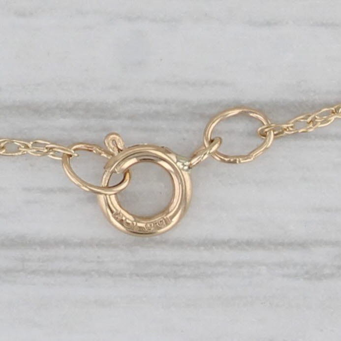 Gray Amber Pendant Necklace 10k Yellow Gold 18.25" Rope Chain