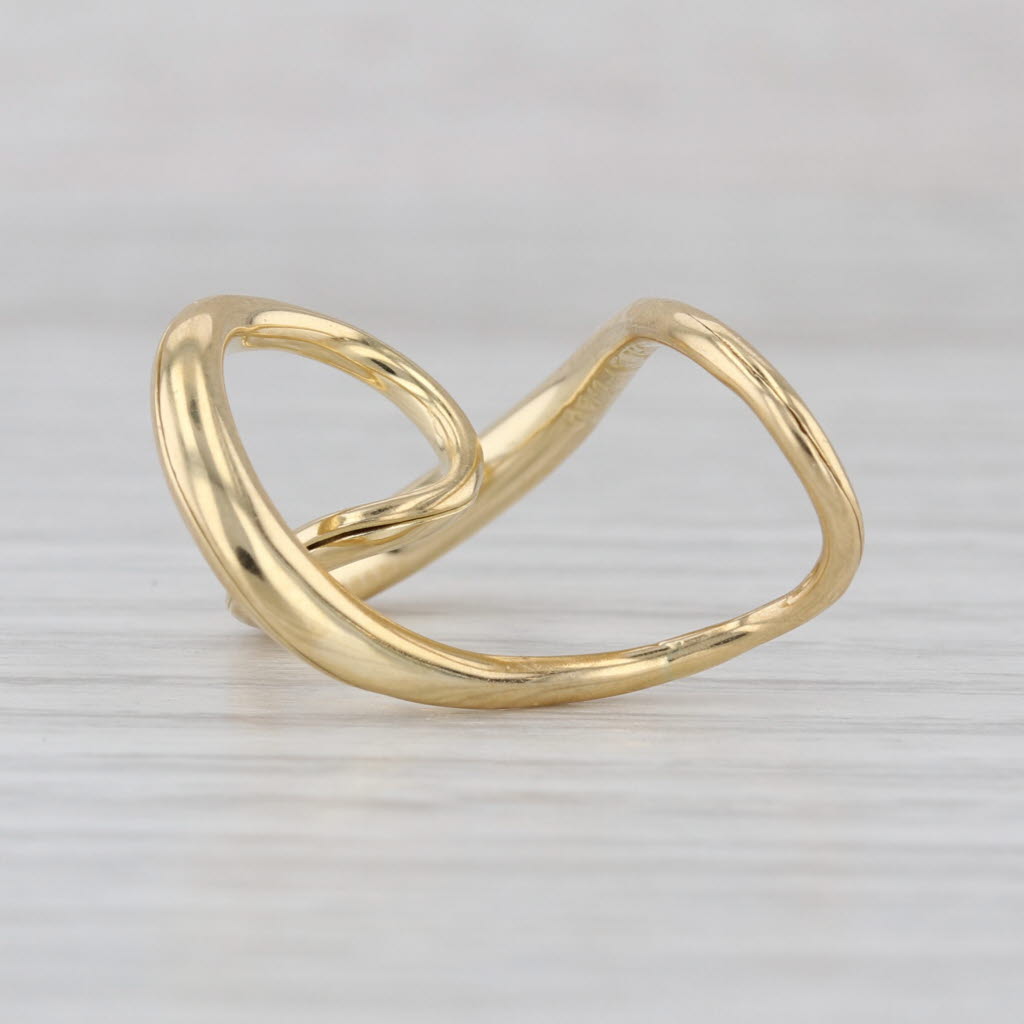Abstract Swirling Open Heart Pendant 18k Yellow Gold