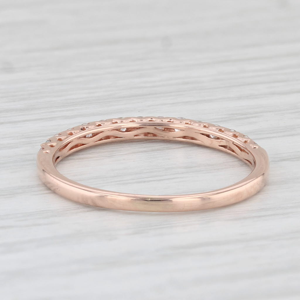Light Gray 0.33ctw Diamond Band 14k Rose Gold Size 7.5 Stackable Wedding Anniversary Band