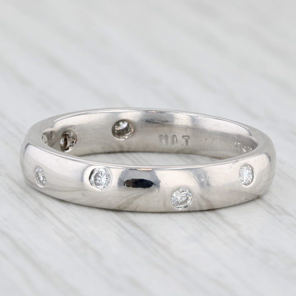 Light Gray 0.25ctw Diamond Eternity Wedding Band Platinum Ring Size 8 Stackable Anniversary