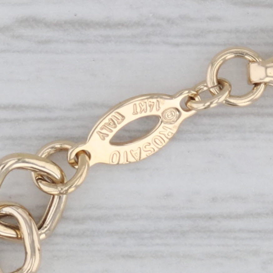 Gray Rosato Cable Chain Bracelet 14k Yellow Gold 6.75" 6.5mm