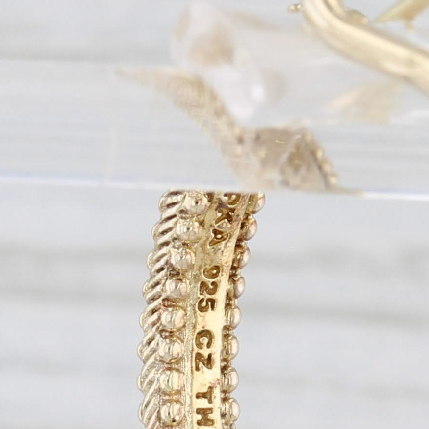 Light Gray Ripka Inside Out Cubic Zirconia Hoop Earrings Sterling Silver Gold Vermeil