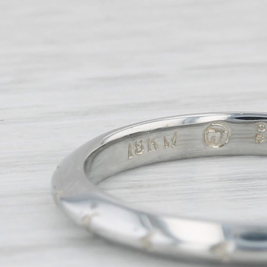 Light Gray Traub Orange Blossom Ring 18k White Gold Size 4.75-5 Vintage Wedding Band