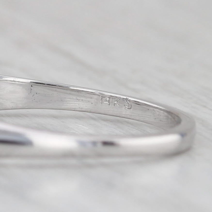 0.12ctw Diamond Wedding Band 14k White Gold Size 5.5 Stackable Ring