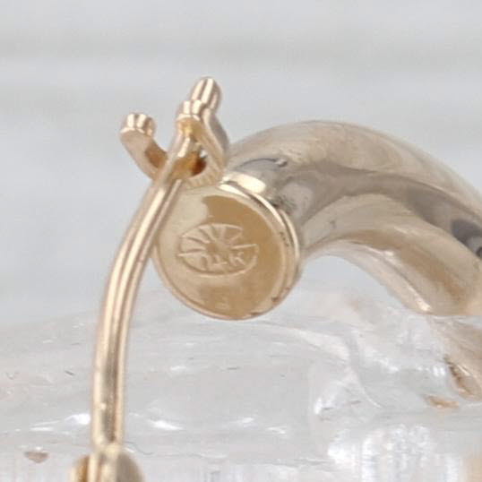 Round Hoop Earrings 14k Yellow Gold Snap Top Round Hoops 30 x 3mm