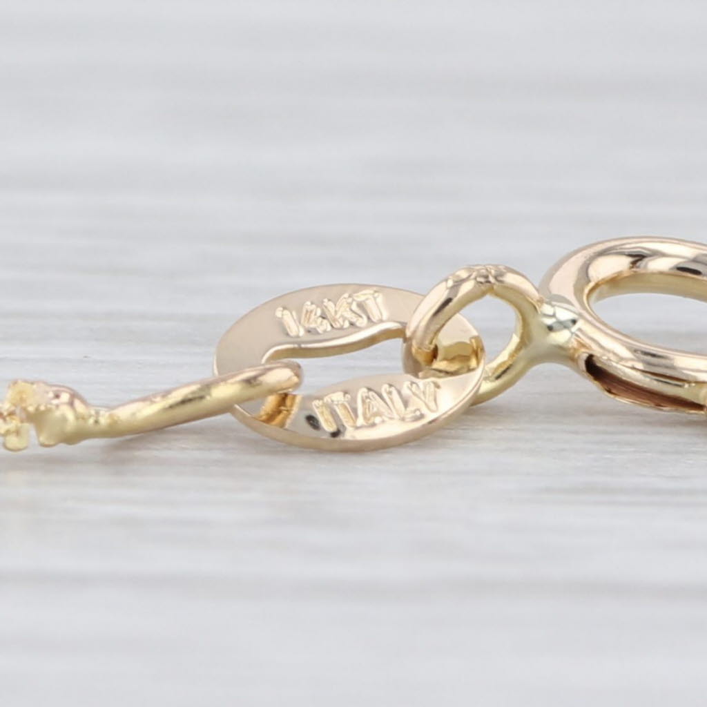 Popcorn Chain Necklace 14k Yellow Gold 18" 1.2mm Italian