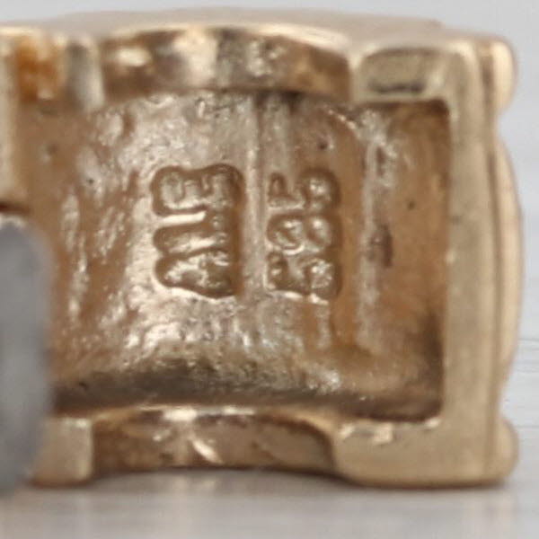 Authentic Pandora 750256 Beveled Clip Lock Charm 14k Gold 585 ALE