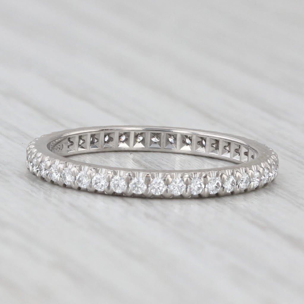 Light Gray Tiffany Soleste 0.33ctw Diamond Eternity Band 950 Platinum Wedding Ring Box