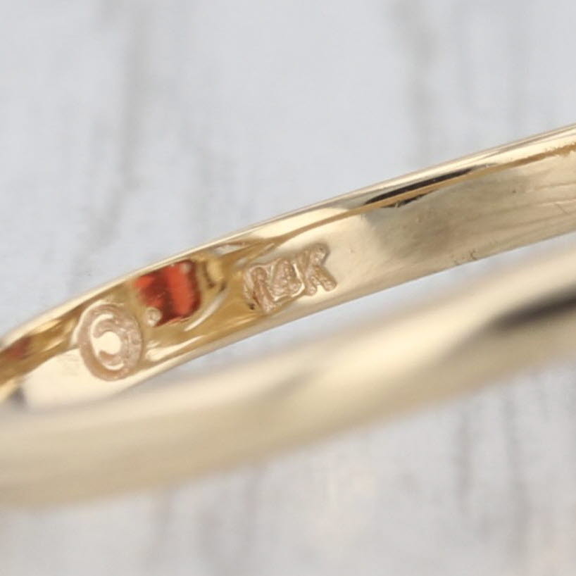 1.98ct Oval Garnet Diamond Ring 14k Yellow Gold Size 7.5 Bypass