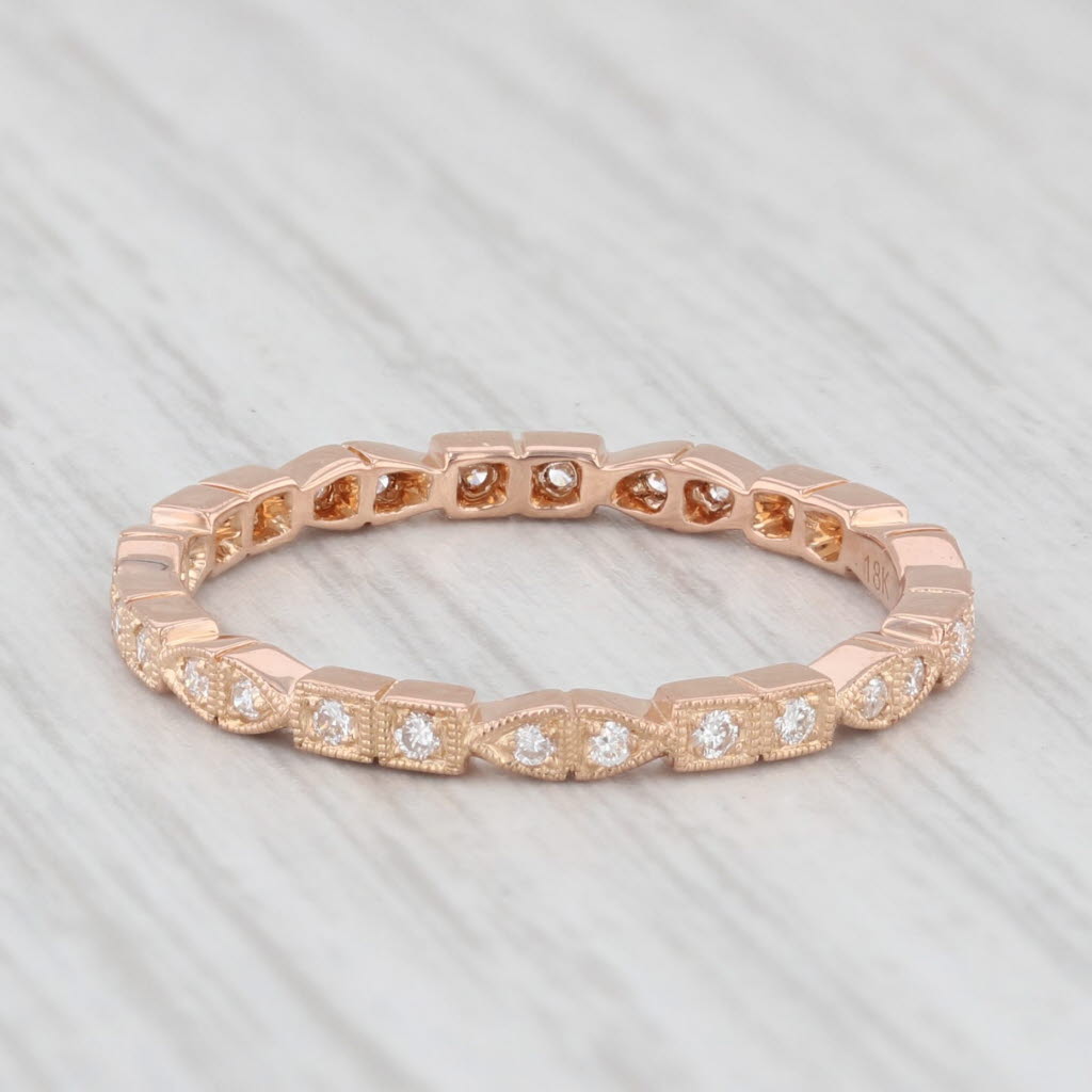Light Gray New Diamond Eternity Band 18k Rose Gold Sz 6.5 Wedding Stackable Ring Beverley K