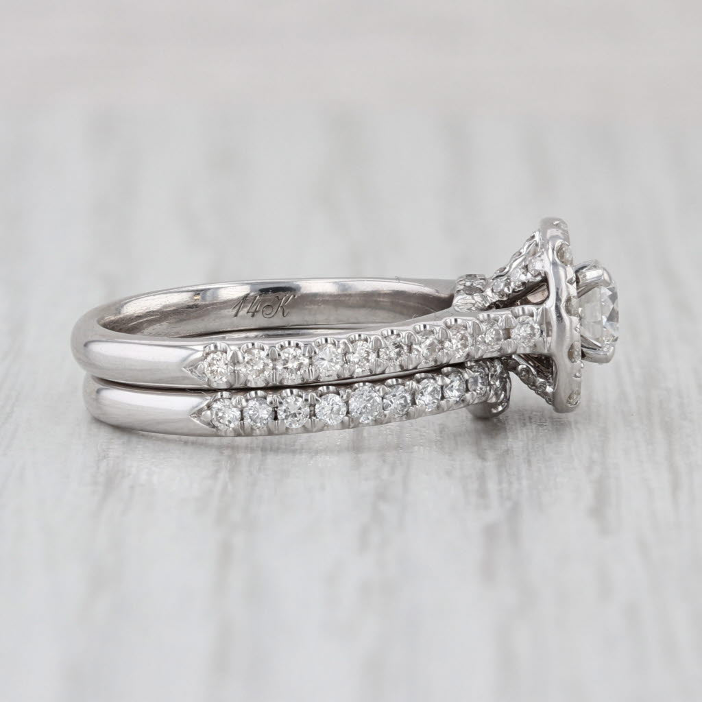 Neil Lane 1.45ctw Diamond Halo Engagement Ring Wedding Band Bridal Set 14k Gold