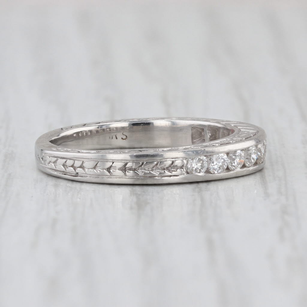 0.33ctw Diamond Wedding Band 950 Platinum Size 6.5 Stackable Anniversary Ring