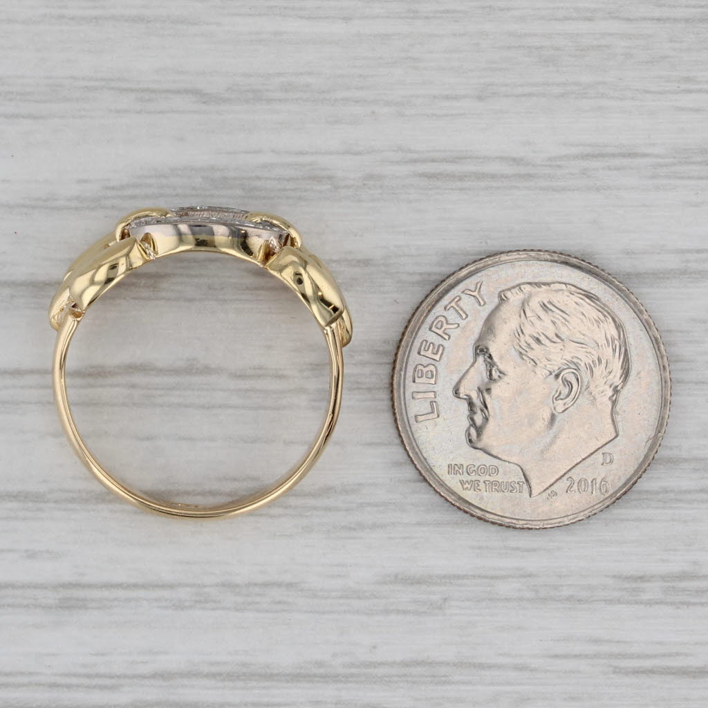 Diamond Oval Ring 18k Yellow Gold Size 6