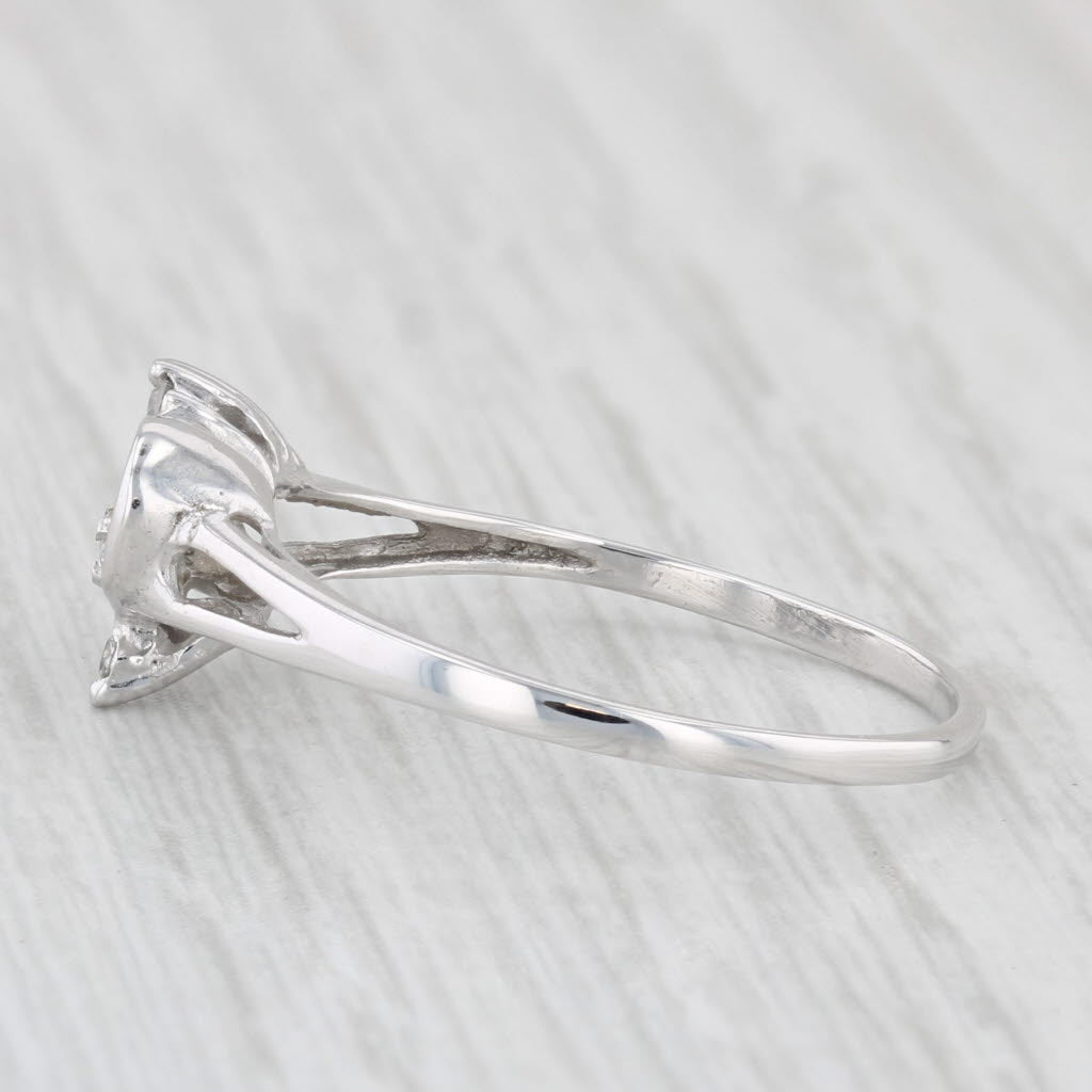 Light Gray 0.15ctw Diamond Open Heart Ring 10k White Gold Size 8