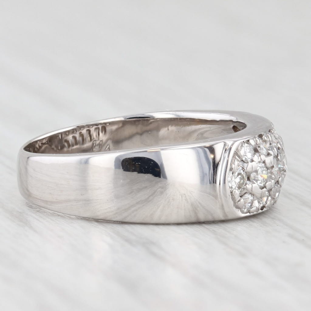 Light Gray 0.47ctw Diamond Wedding Band 14k White Gold Size 5.5 Stackable Ring