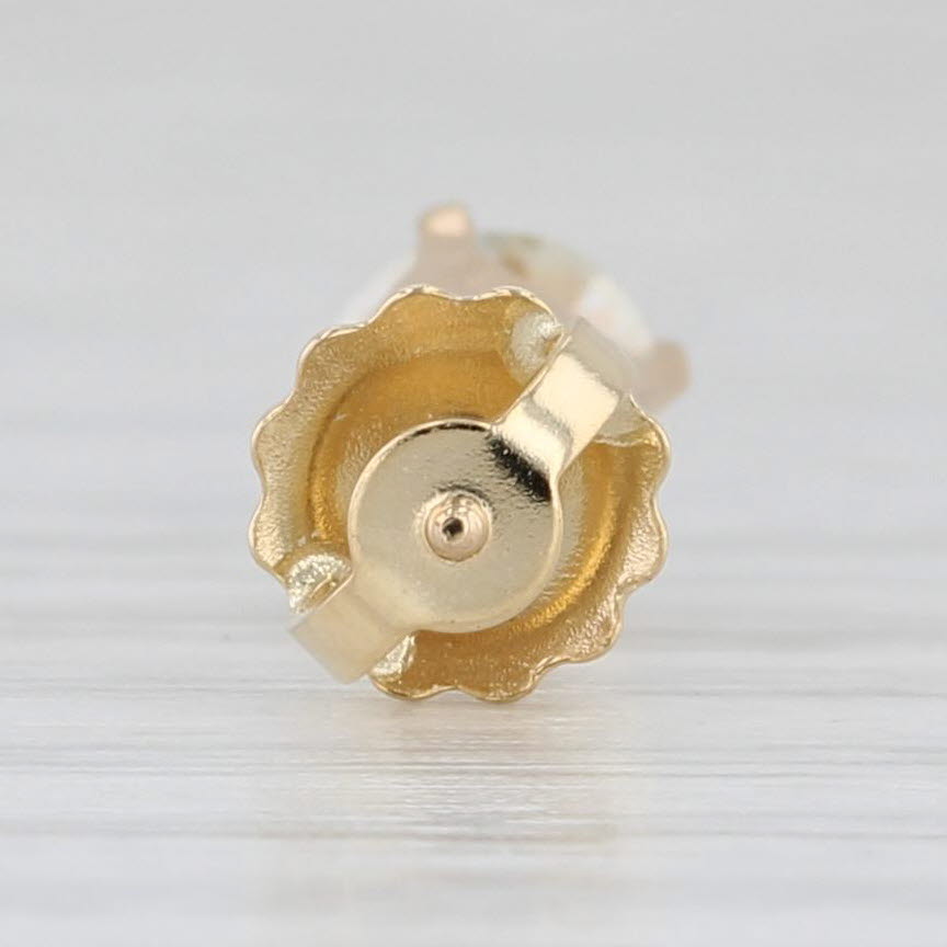 Light Gray 0.51ct Diamond Single Stud Earring 14k Yellow Gold Round Solitaire