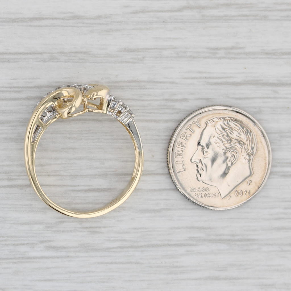 Light Gray 0.13ctw Diamond Abstract Heart Ring 10k Yellow Gold Size 7