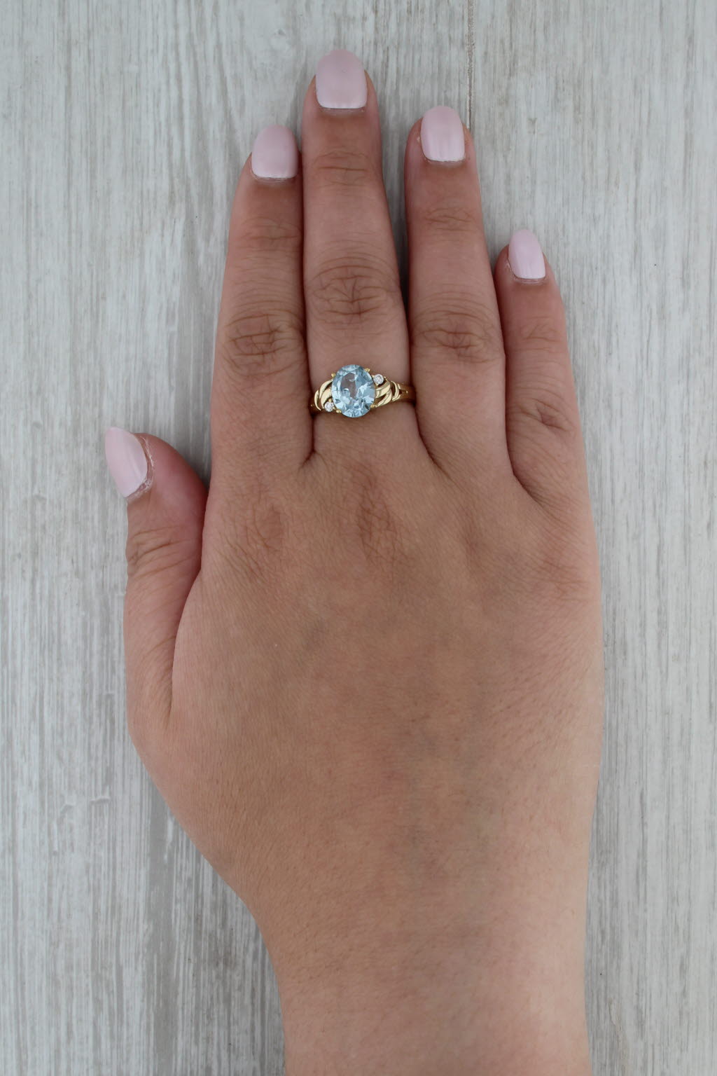 2.96ctw Lab Created Spinel Cubic Zirconia Ring 10k Yellow Gold Size 9