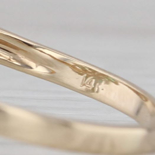 0.50ctw Emerald Diamond Bypass Ring 14k Yellow Gold Size 8.5