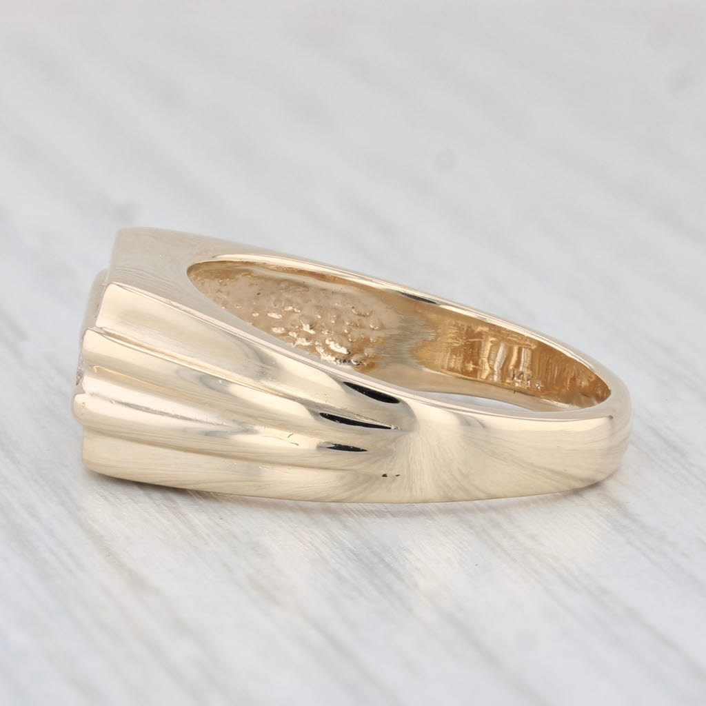 Light Gray 0.45ctw Diamond Men's Ring 14k Yellow Gold Size 10 Wedding