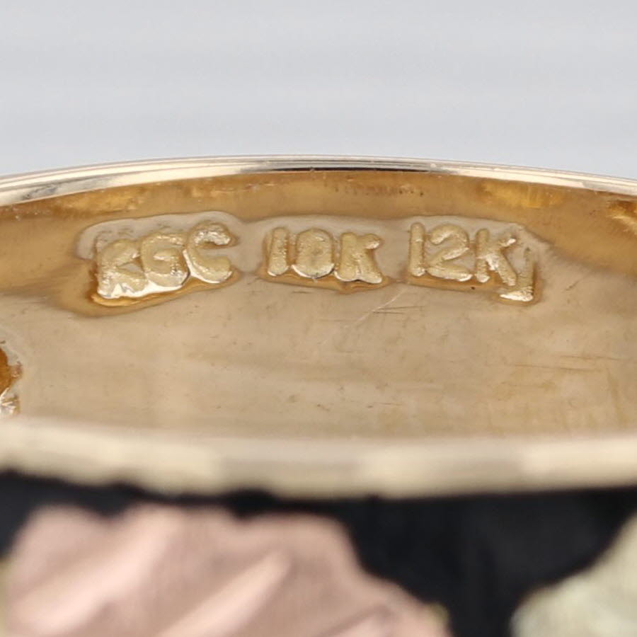 Mount Rushmore Black Hills Gold Leaf Ring Wedding Band 10k 12k Size 11