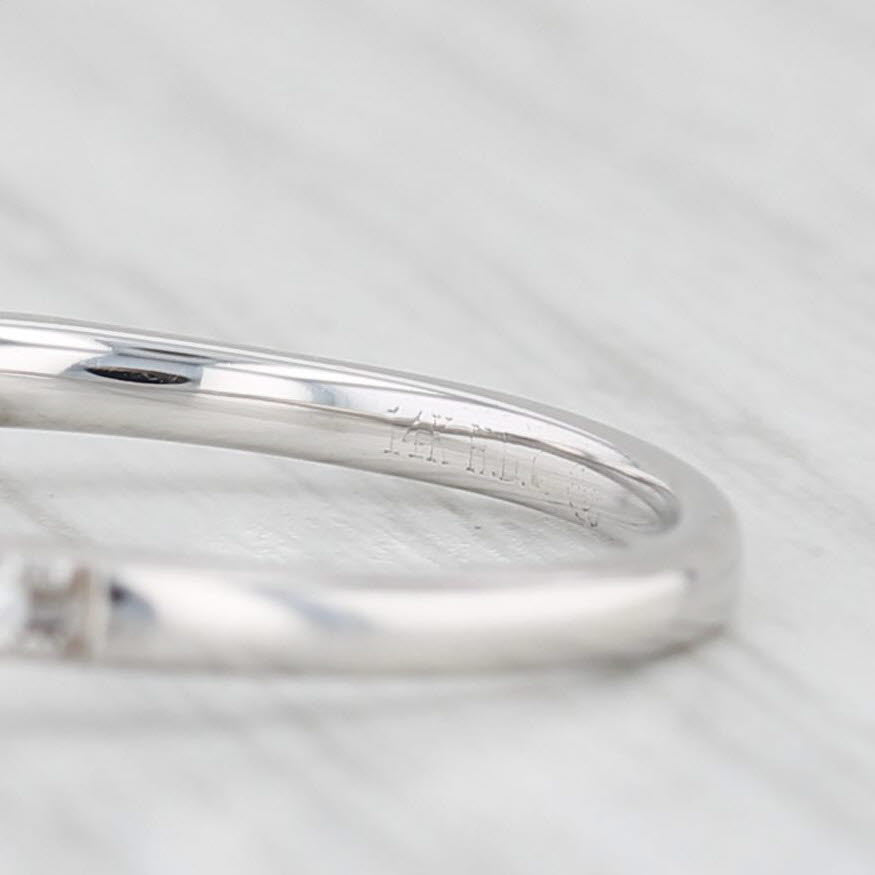 Light Gray 0.20ctw Contoured Diamond Ring 14k White Gold Size 5.5 Guard Enhancer Band