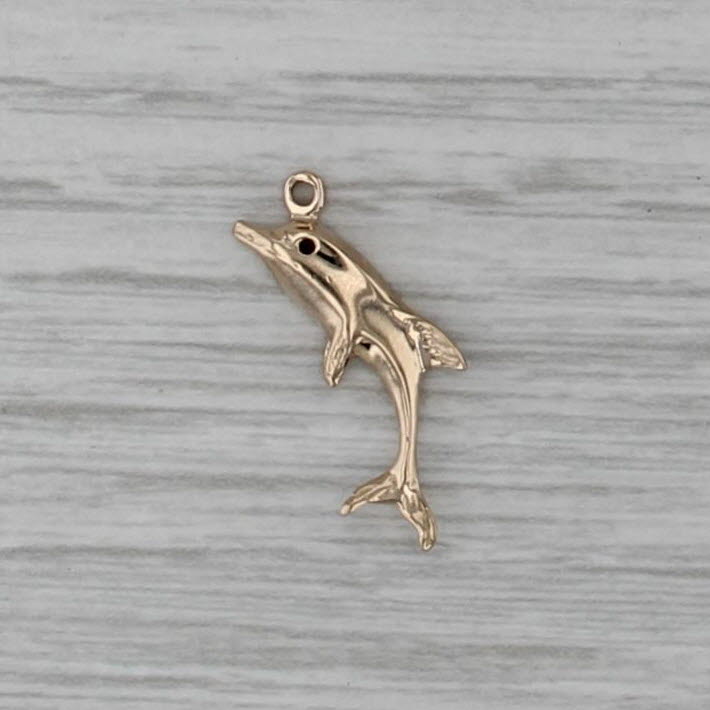 Dolphin Pendant 14k Yellow Gold Small Nautical Charm