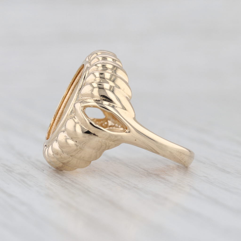 1853 $1 Liberty Coin Ring 14k 900 Yellow Gold Size 6 Signet