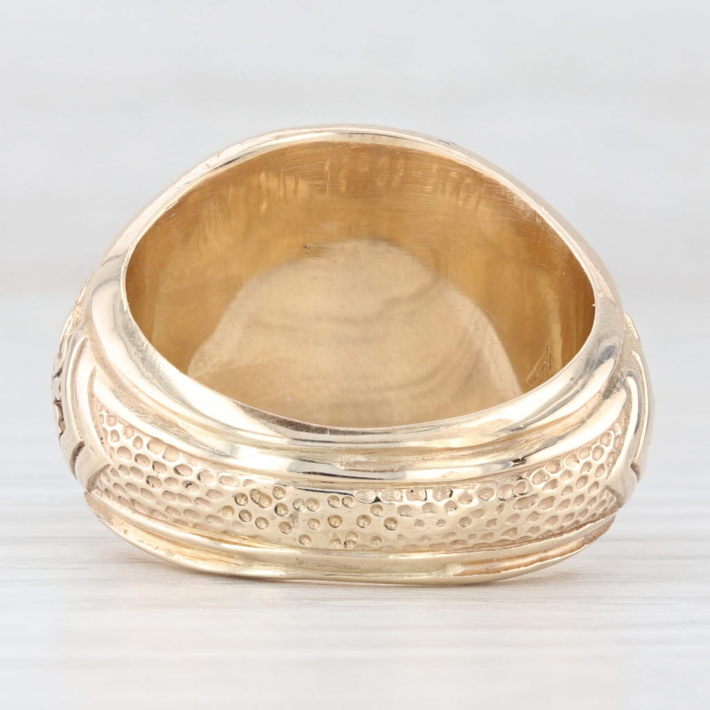 Antique White Diamond A & M College of Texas Class Ring 10k Yellow Gold Sz 10 Engraved Signet