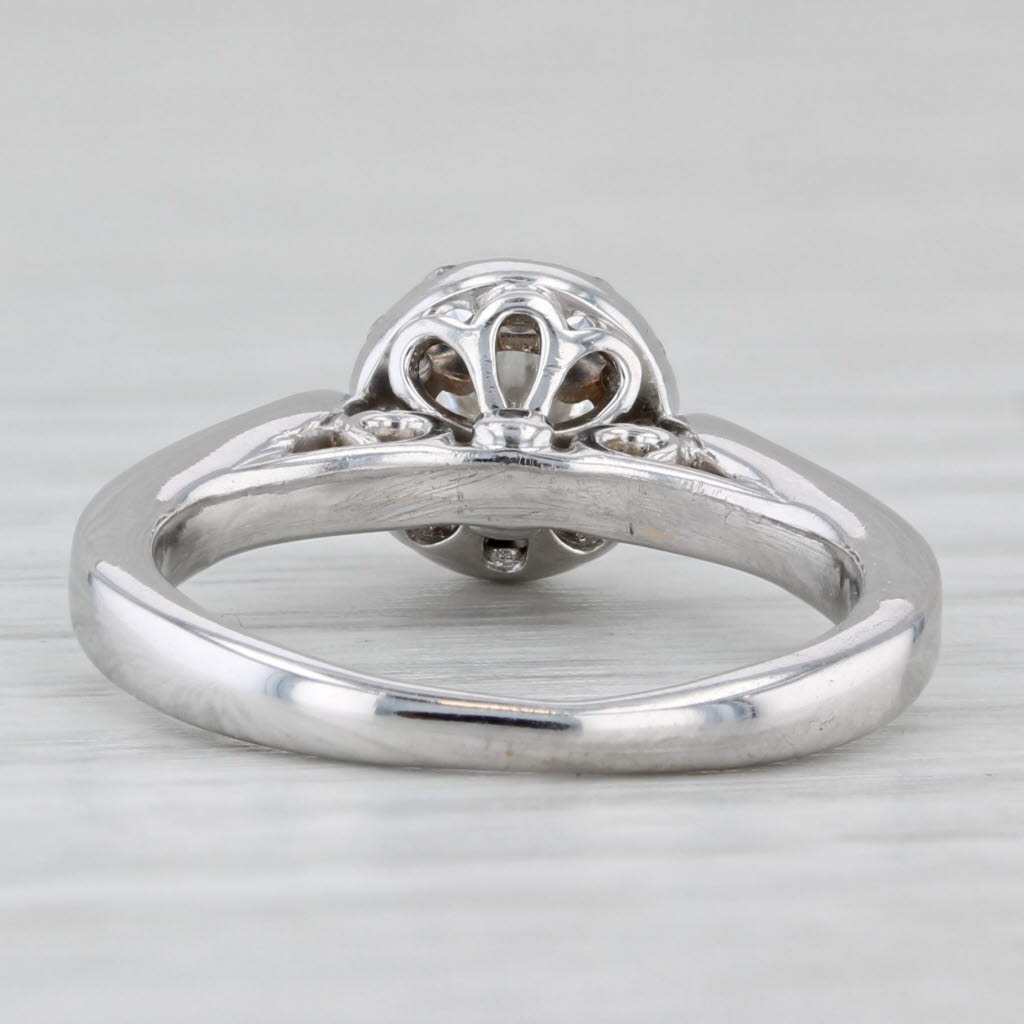 Light Gray 0.83ctw The Leo Diamond Engagement Ring Round Halo 14k White Gold Size 4.75