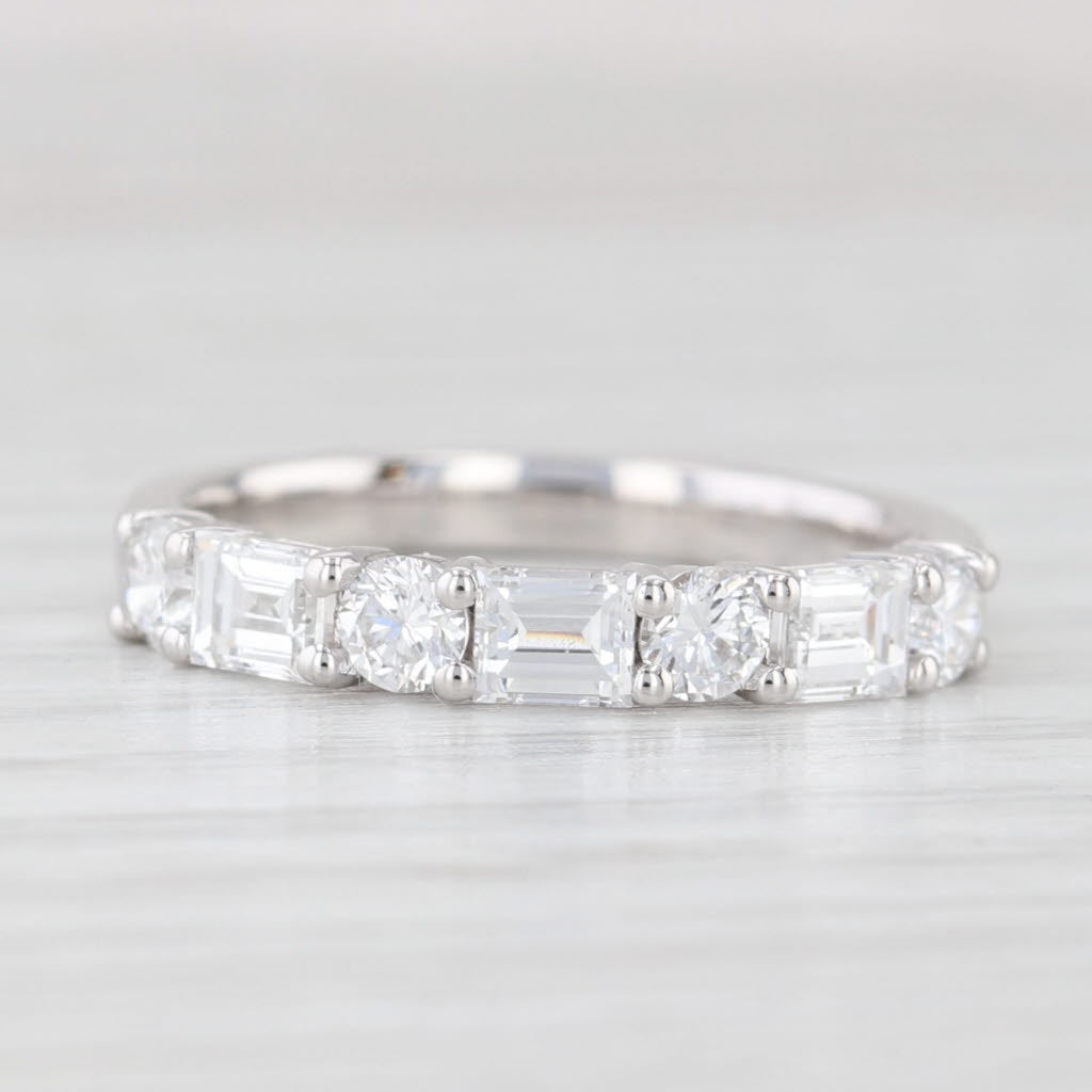 Light Gray New 1.14ctw Lab Grown Diamond Wedding Band 14k White Gold S 6.25 Stackable Ring