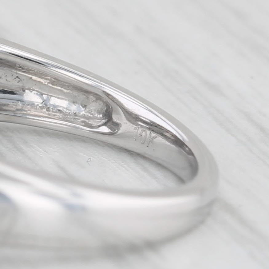 Light Gray 0.40ctw Diamond Cluster Halo Engagement Ring 10k White Gold Size 7