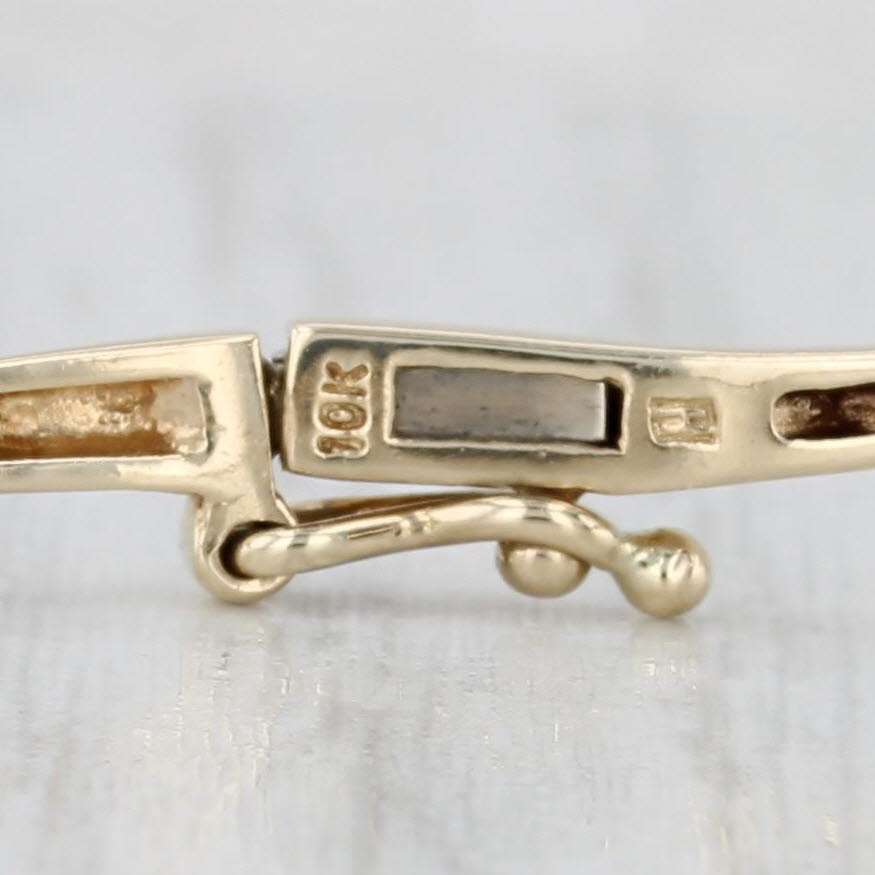Light Gray Contoured 0.25ctw Diamond Bangle Bracelet 10k Yellow Gold 6.75" 2.1mm