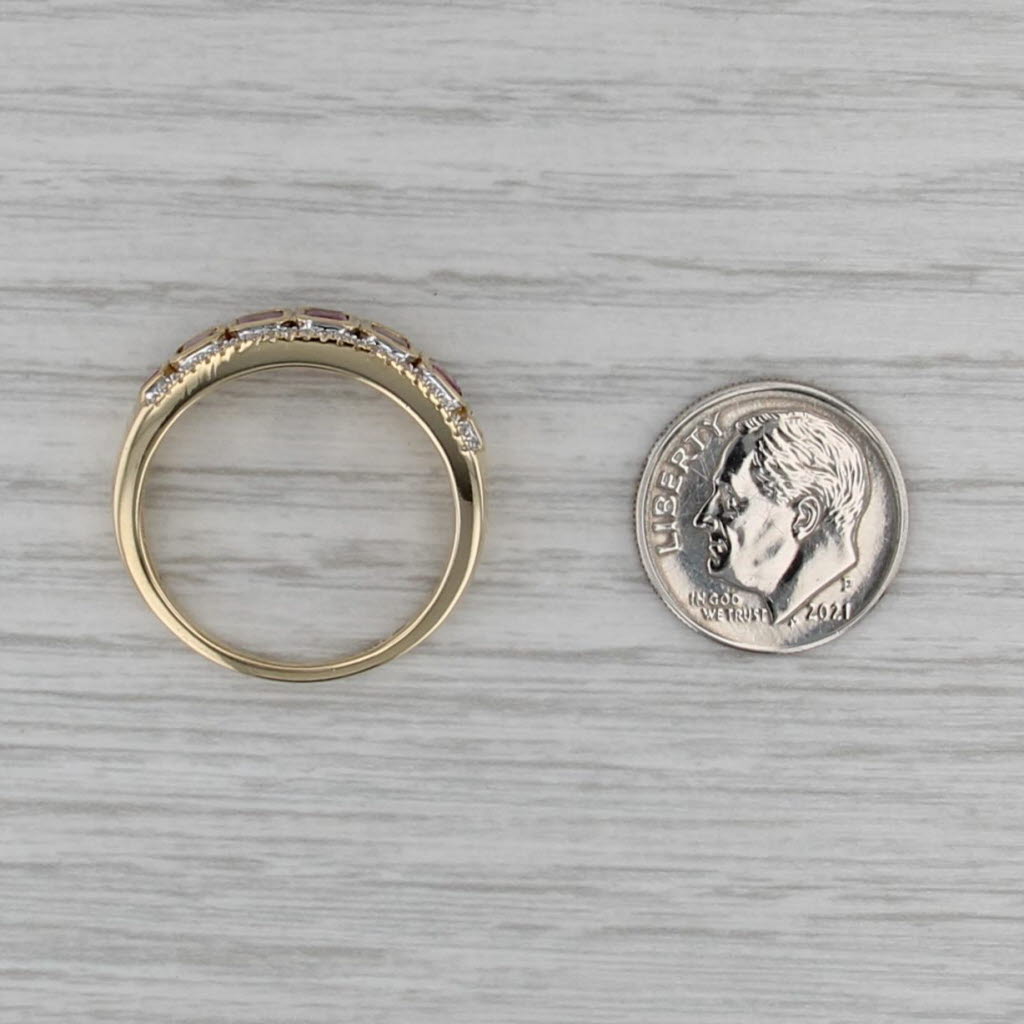 1.66ctw Bezel Set Garnet Diamond Ring 14k Yellow Gold Size 10