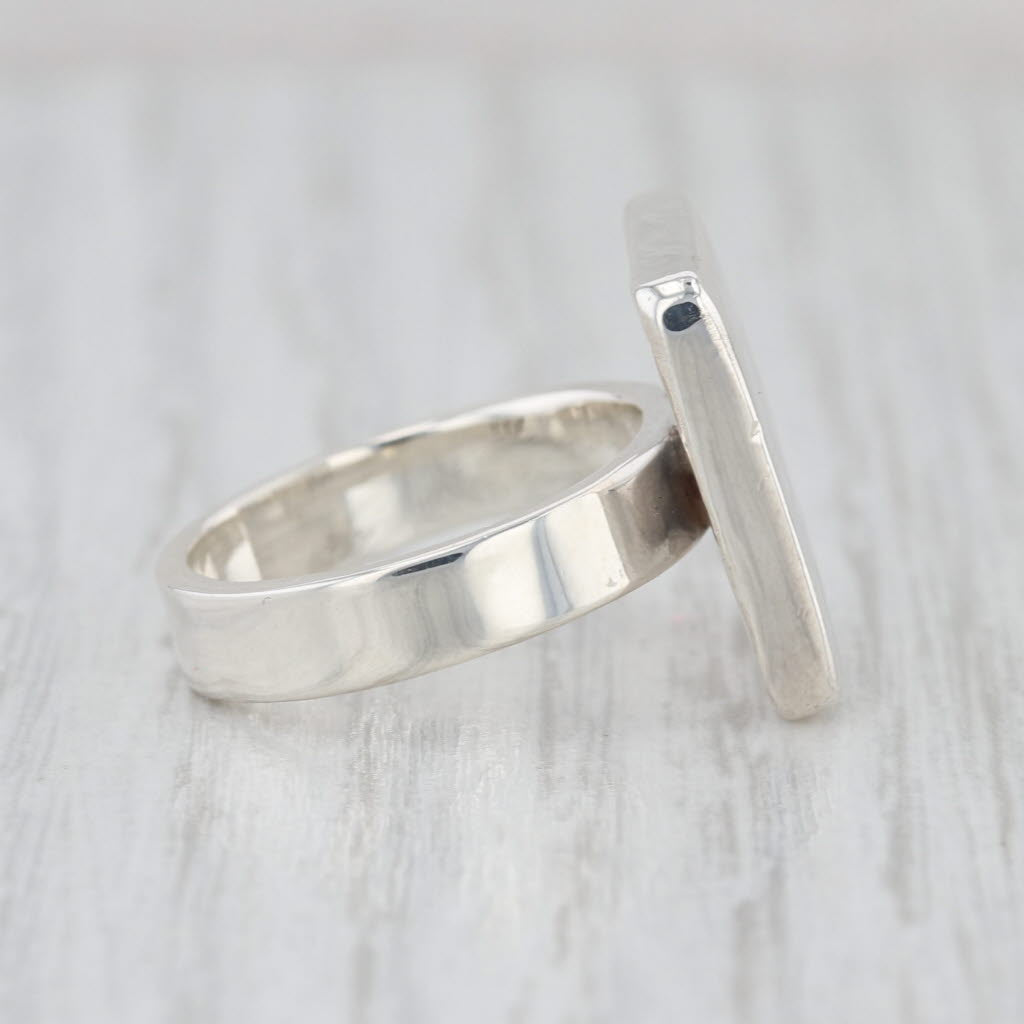 Engravable Square Signet Ring Sterling Silver Size 5.5 Statement