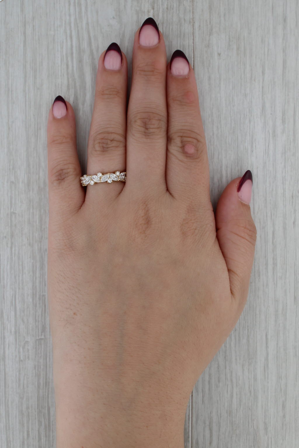 1.47ctw Moissanite Wedding Anniversary Ring 14k Gold Stackable Band Size 7.5