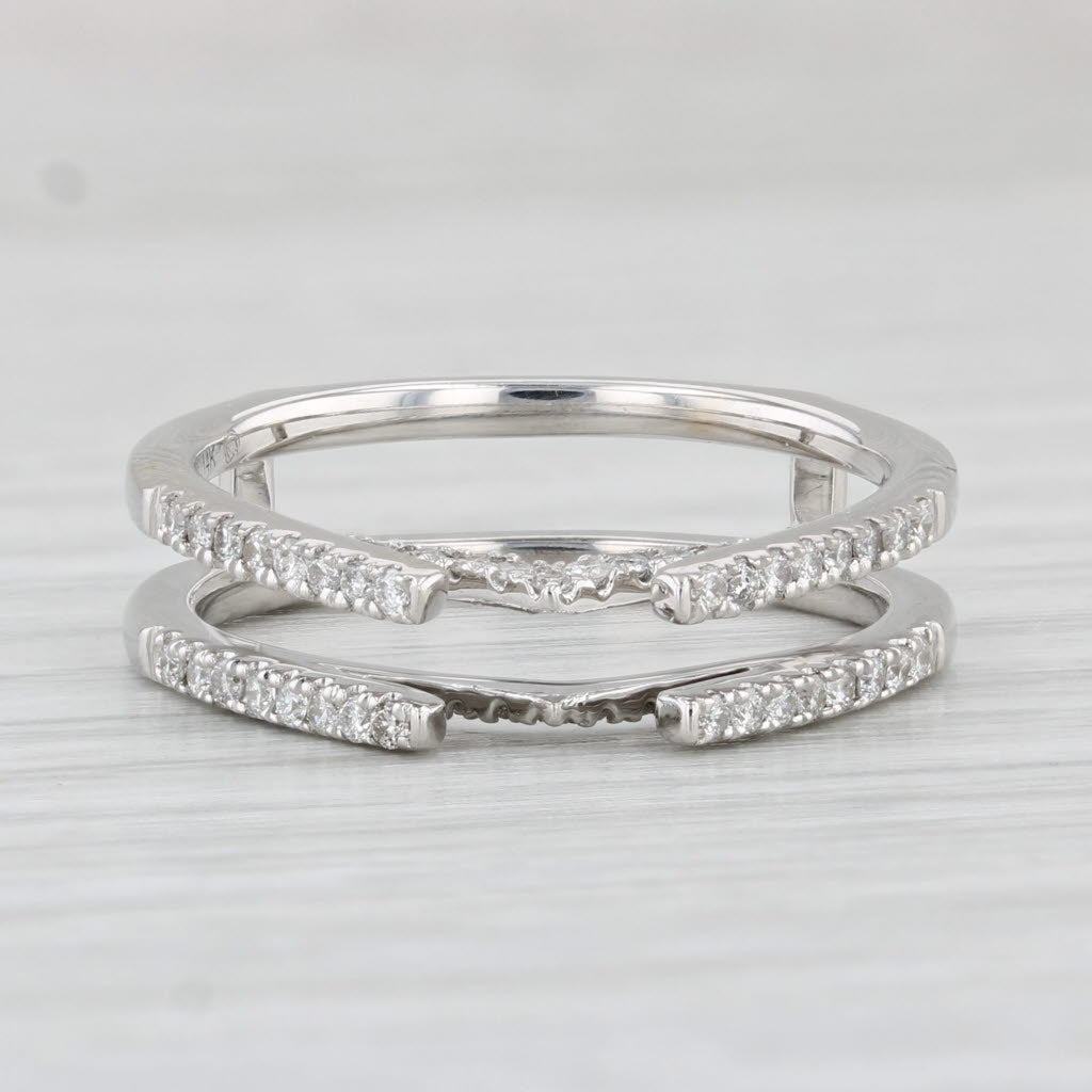 Light Gray 0.15ctw Diamond Ring Jacket Guard 14k White Gold Size 7.25 Engagement Wedding