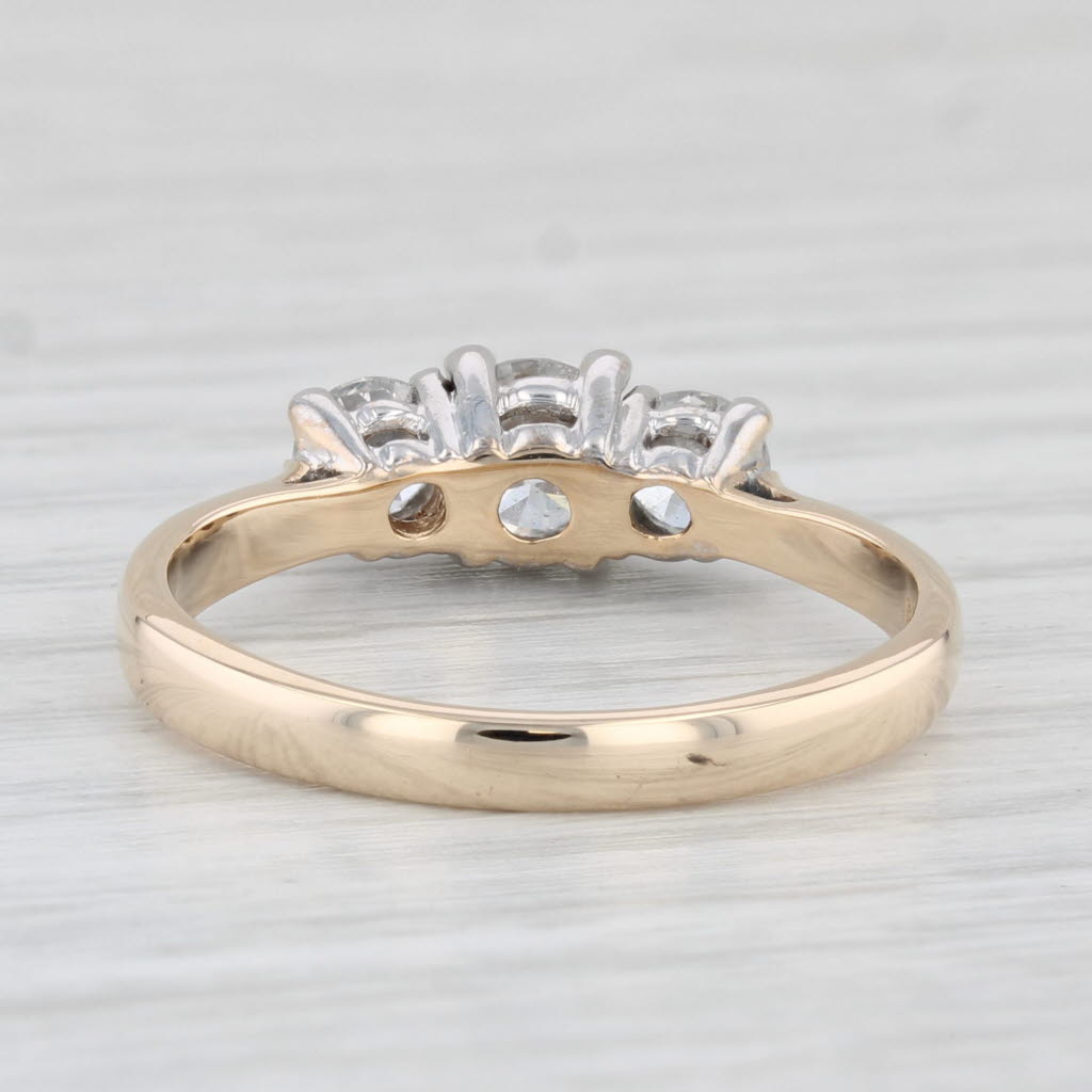 Light Gray 1.01ctw 3-Stone Round Diamond Engagement Ring 14k Gold Size 7.75 IGI Card