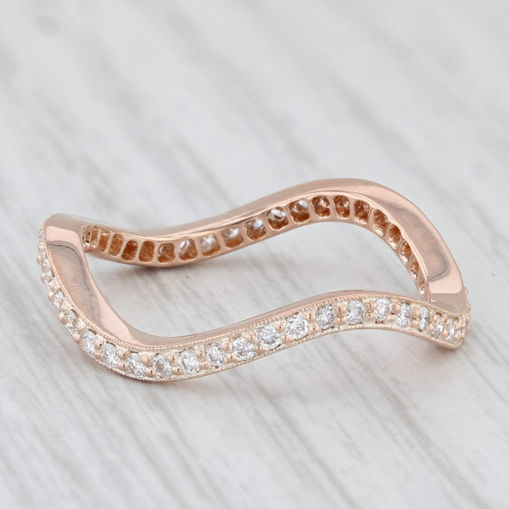 Light Gray New Beverley K 0.35ctw Contoured Curved Diamond Eternity Ring 18k Rose Gold Band