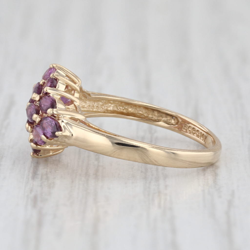 1.34ctw Ruby Cluster Ring 14k Yellow Gold Size 6