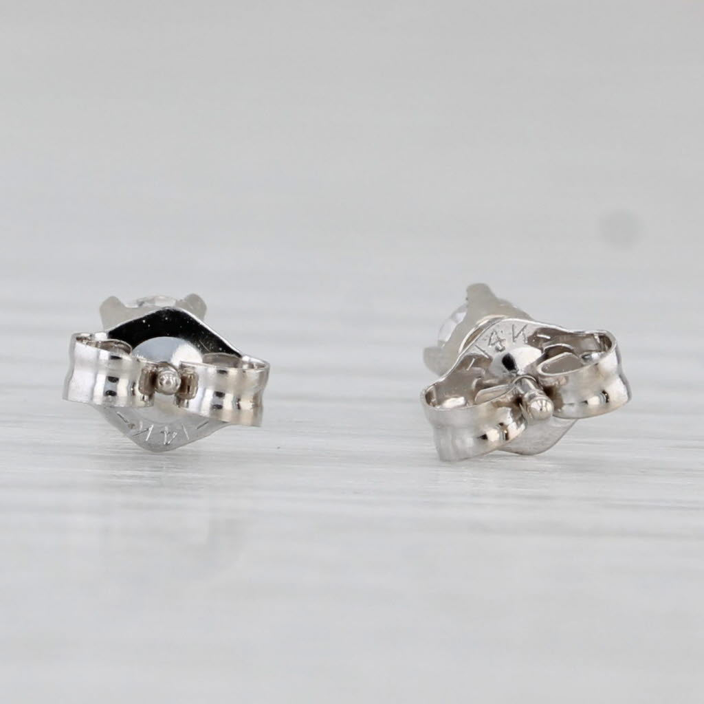 Light Gray 0.19ctw Diamond Stud Earrings 14k White Gold Round Solitaire Studs