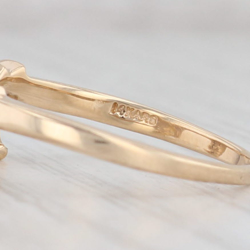 Light Gray 0.18ctw Diamond Ring Guard Jacket 14k Yellow Gold Size 7.25 Wedding