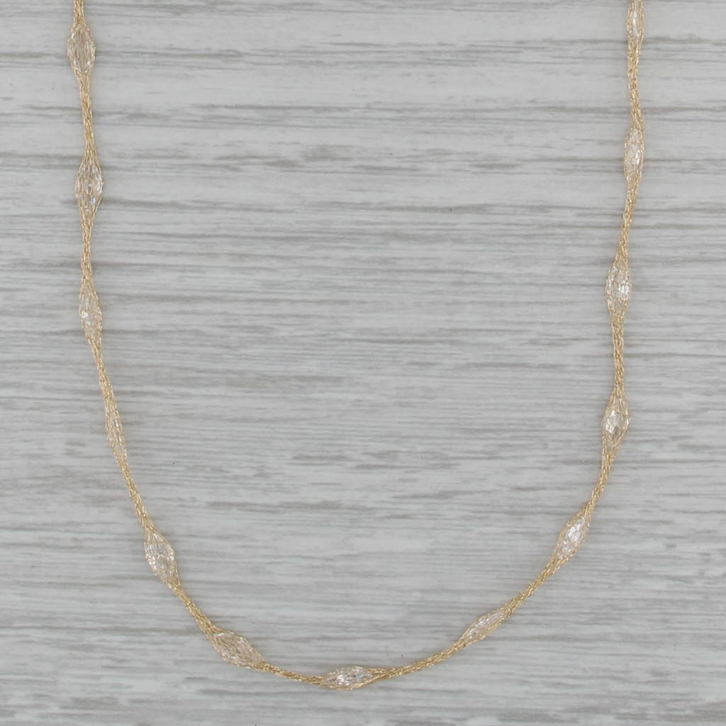 4.70ctw Marquise Cubic Zirconia Station Mesh Chain Necklace 14k Yellow Gold 18"