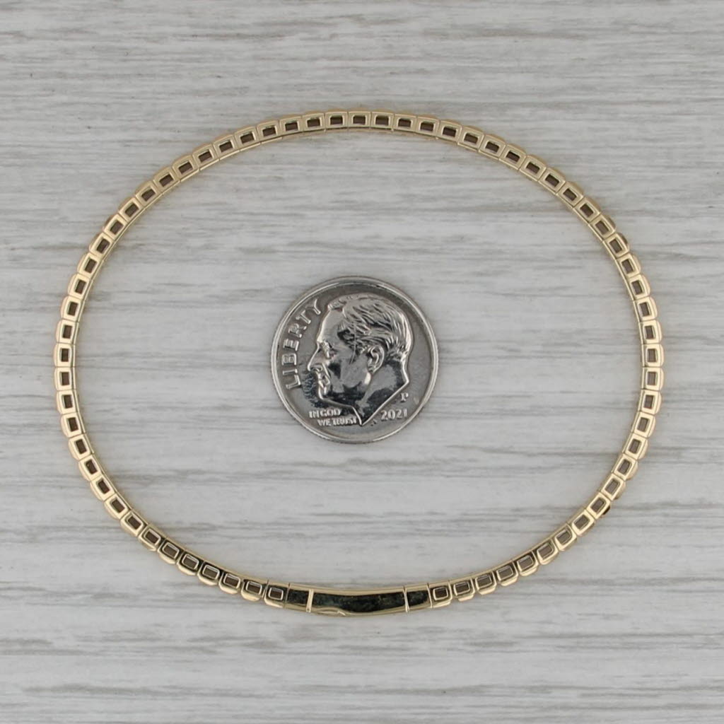New Beveled Flexible Bangle Bracelet 6.75" 14k Yellow Gold