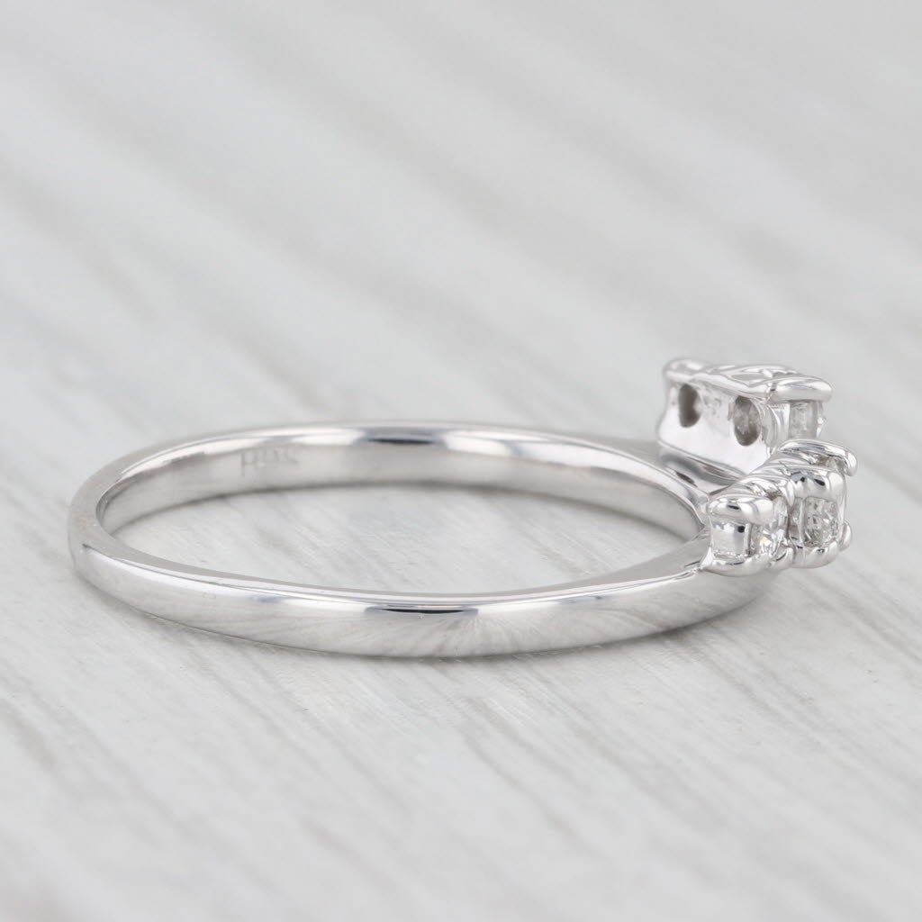 Light Gray 0.16ctw Diamond Ring Guard Enhancer Wedding Band 14k White Gold Size 5.25