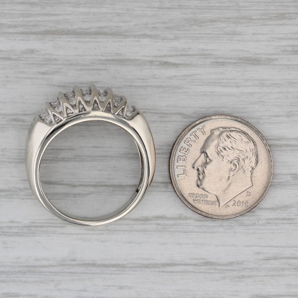 Gray 0.38ctw Diamond Rows Ring 10k White Gold Size 7.25