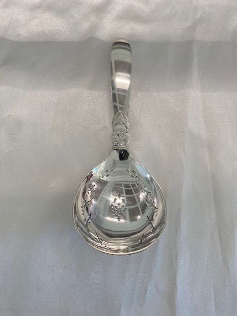 Georg Jensen Cactus Pierced Berry Serving Spoon Sterling Silver Denmark 8.75"