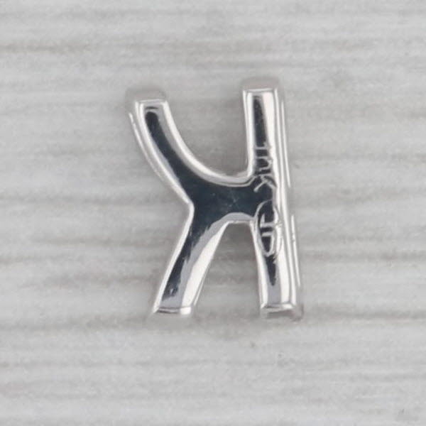 Gray 10K White Gold Very Small Diamond Letter Initial K